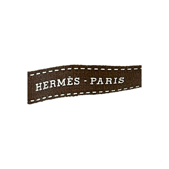 Authentic Classic Brown White Hermes Packaging Ribbon 4’3” 1.5yd Gift Wrapping - Picture 2 of 5